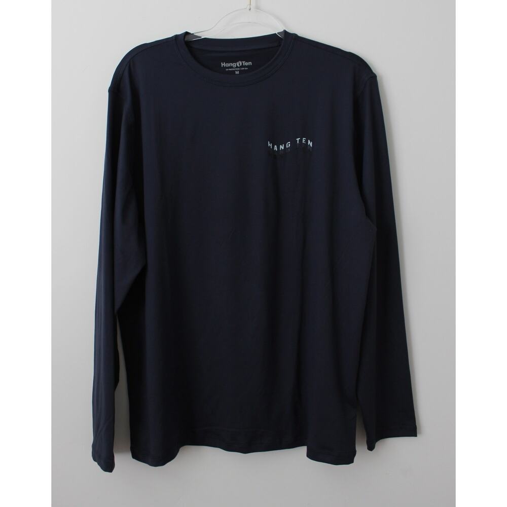 Hang Ten Mens Long Sleeve Sun Tee Shirt UV PROTECTION UPF 50+ Blue Size M NWT